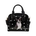 Boston Terrier Dog Zip Paws Shoulder Handbag