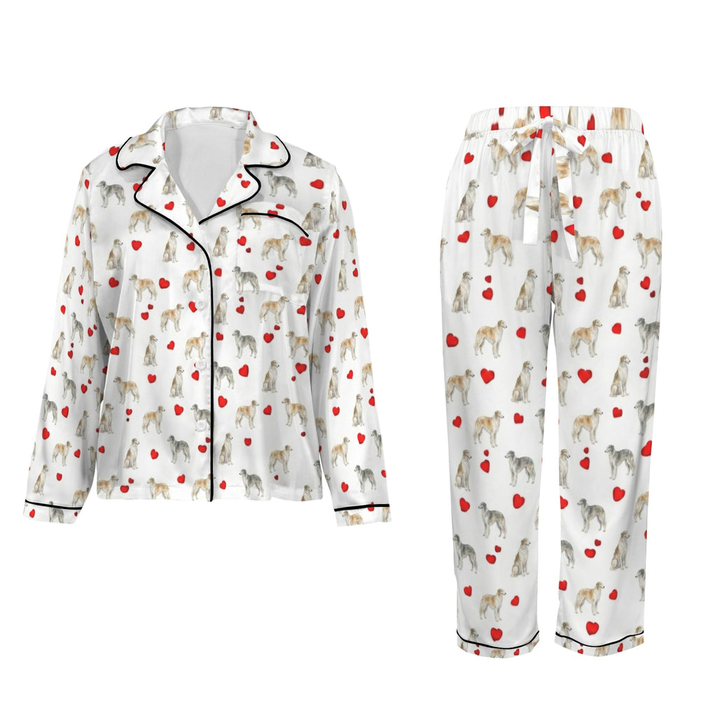 Borzoi Women's Long Sleeve Satin Pajama Set