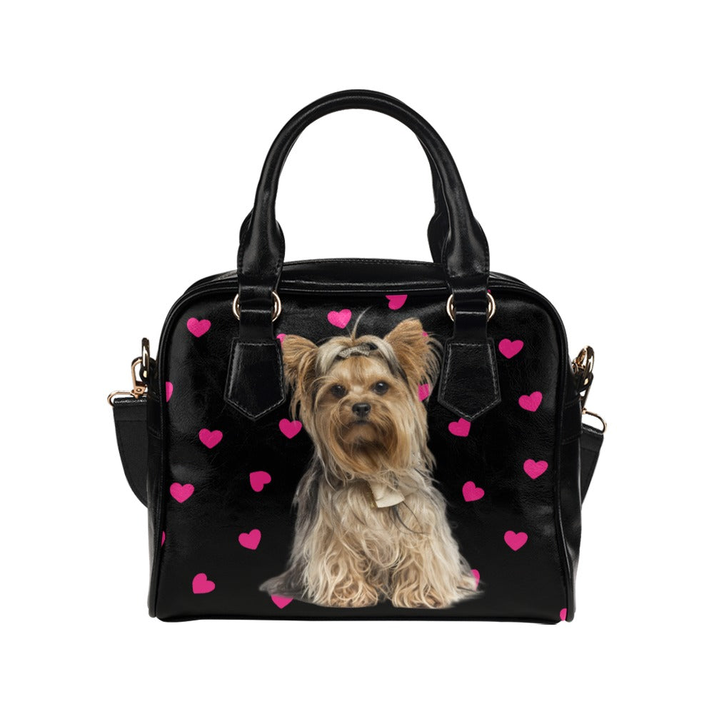 Yorkshire Terrier Hearts Shoulder Handbag