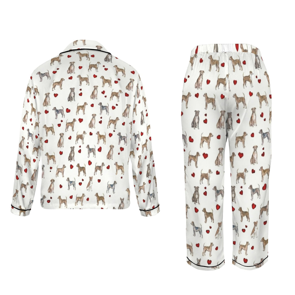 American Staffordshire Terrier Women's Long Sleeve Satin Pajama Set