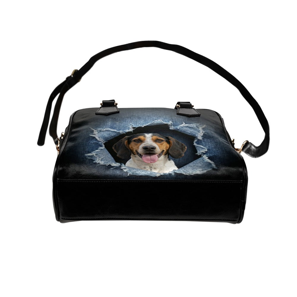 Anglo-Français de Petite Vénerie Anglo Francais de Petite Venerie Ripped Denim Print Shoulder Handbag