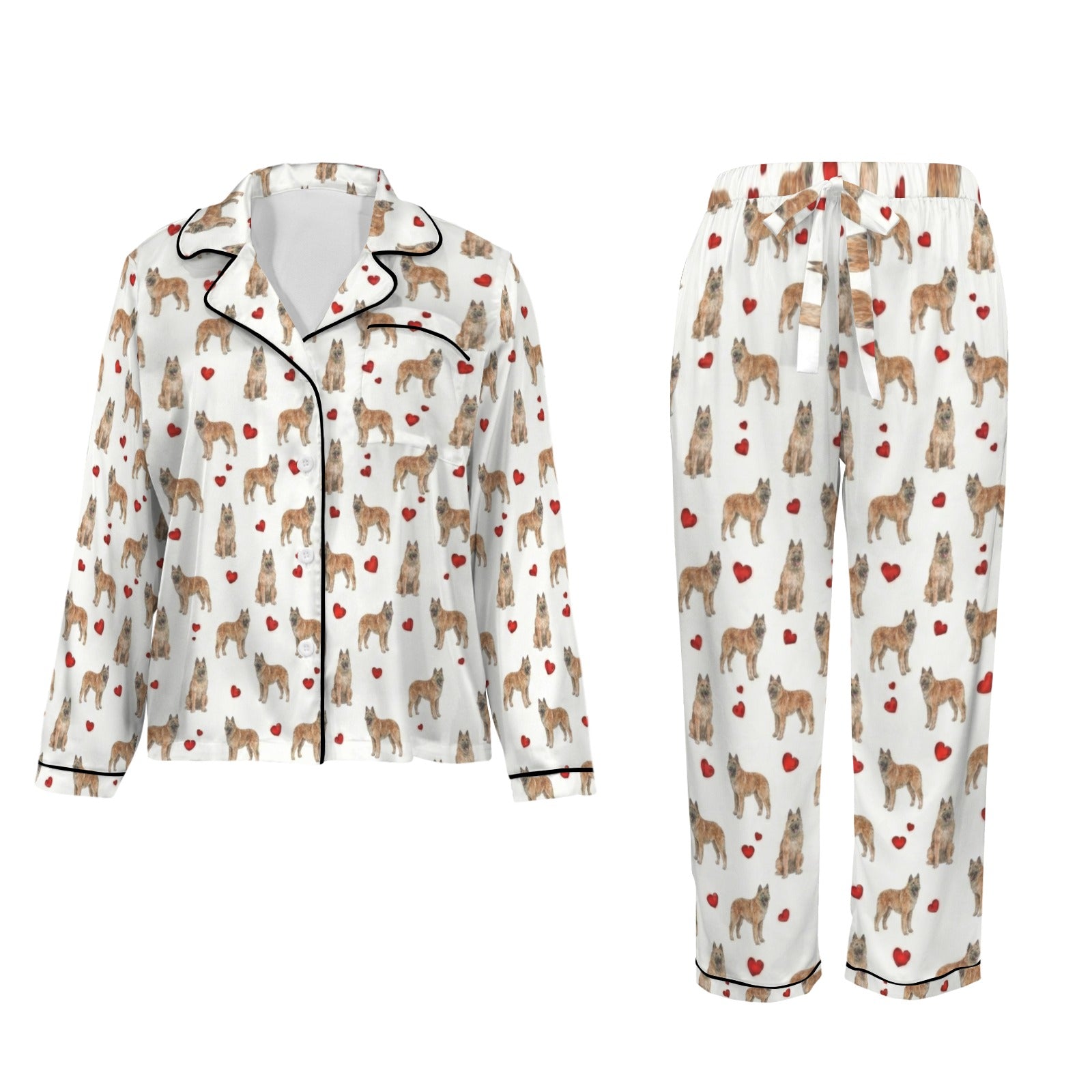 Belgian Shepherd (Laekenois) Women's Long Sleeve Satin Pajama Set