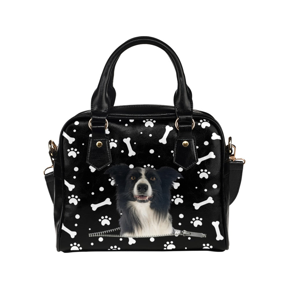 Collie Zip Paws and Bones Shoulder Handbag