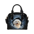 Bolognese Ripped Denim Print Shoulder Handbag