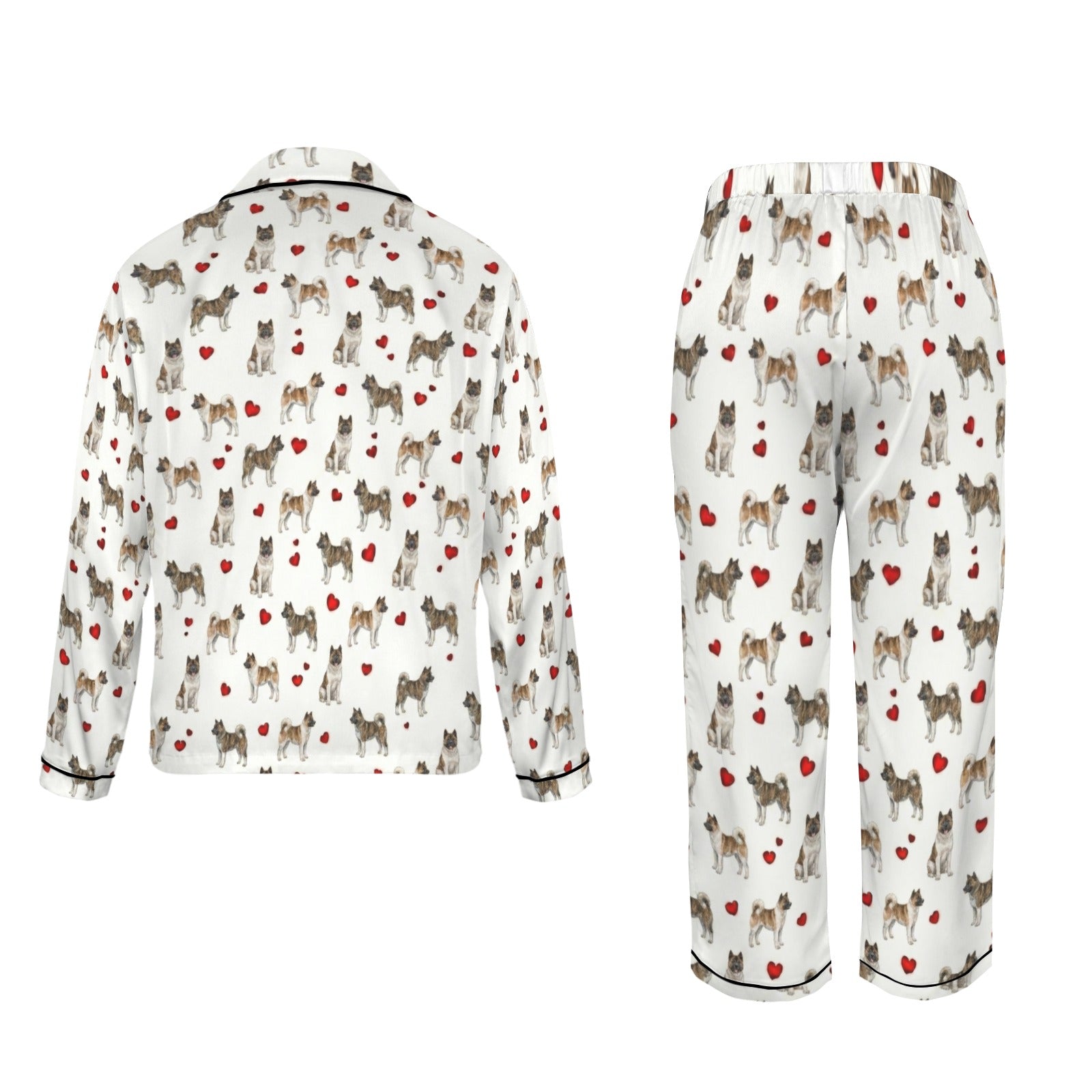 American Akita Women's Long Sleeve Satin Pajama Set