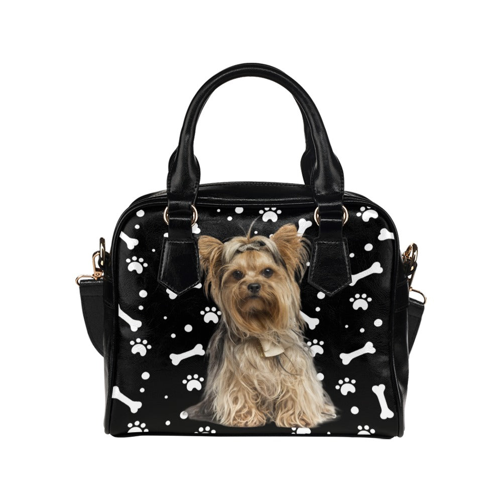 Yorkshire Terrier Paws and Bones Shoulder Handbag