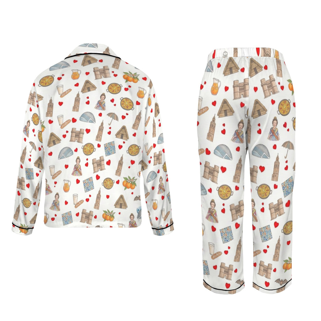 Valencia Women's Long Sleeve Satin Pajama Set