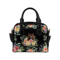 American Akita Dog Flower Shoulder Handbag