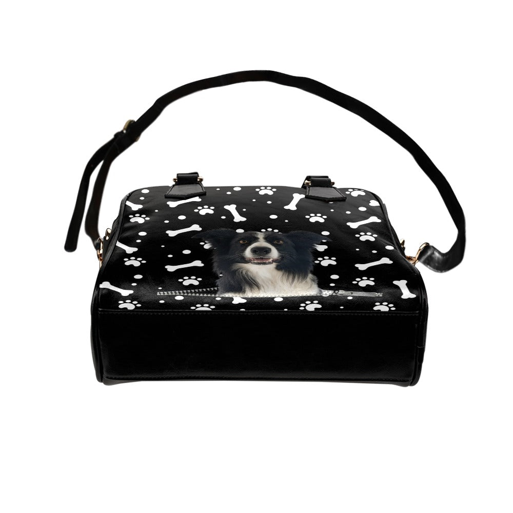 Collie Zip Paws and Bones Shoulder Handbag