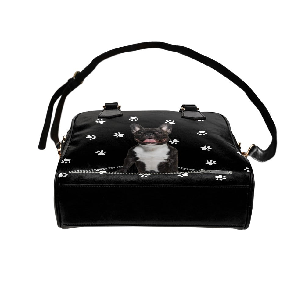 French Bulldog Zip Paws Shoulder Handbag