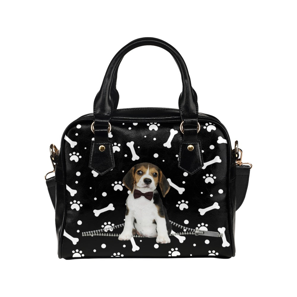 Beagle Zip Paws and Bones Shoulder Handbag