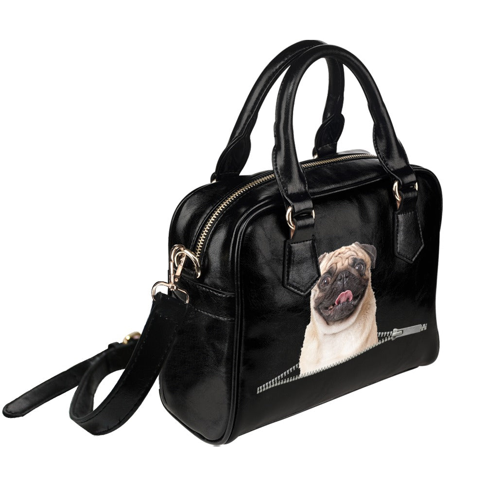 Pug Shoulder Handbag
