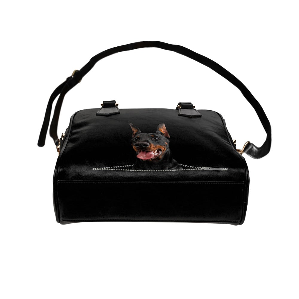 Doberman Pinscher Zip Shoulder Handbag