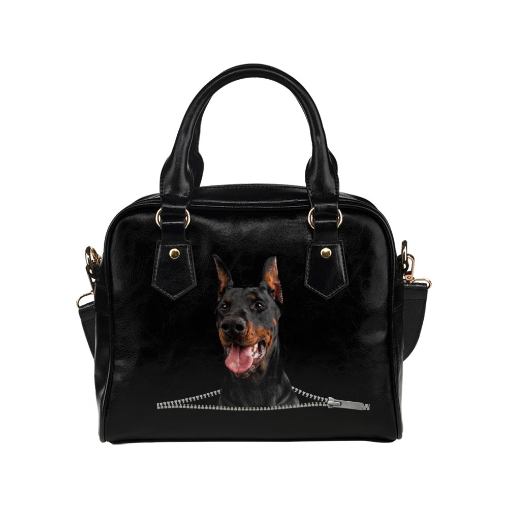Doberman Pinscher Zip Shoulder Handbag
