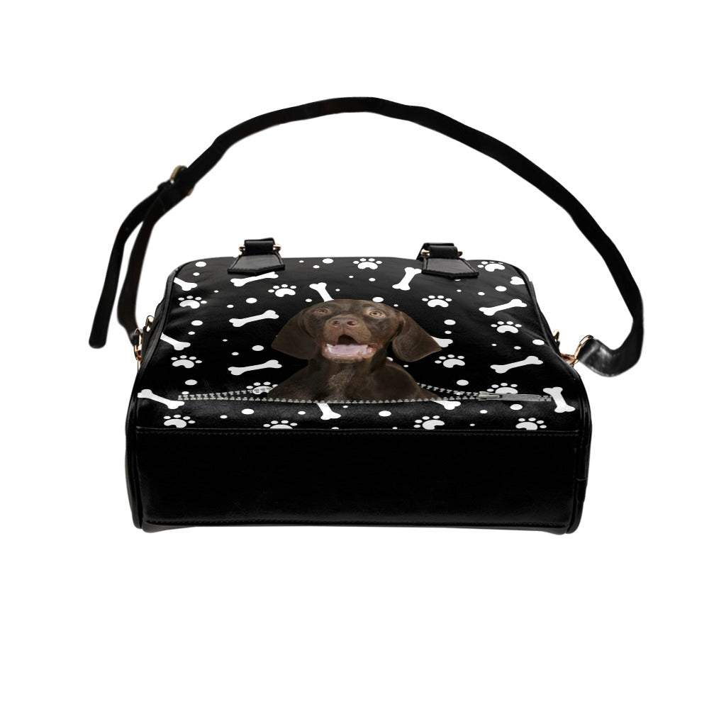 German Shorthaired Pointer Zip Paws and Bones Shoulder Handbag