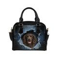 American Water Spaniel Ripped Denim Print Shoulder Handbag