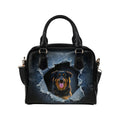 Bohemian Shepherd Ripped Denim Print Shoulder Handbag