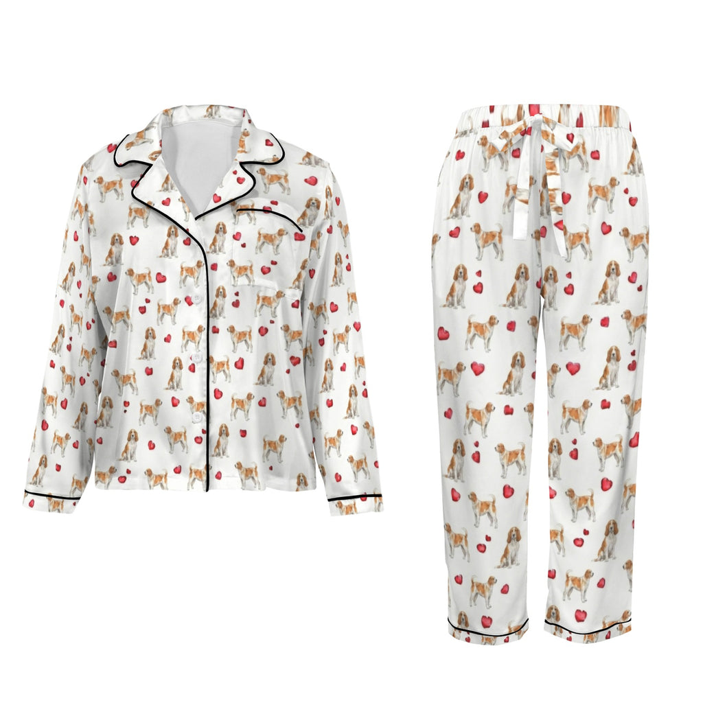 Artois Hound Women's Long Sleeve Satin Pajama Set