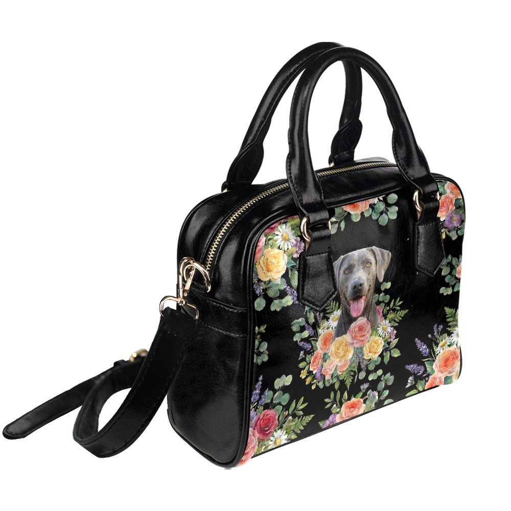 Blue Lacy Flower Shoulder Handbag