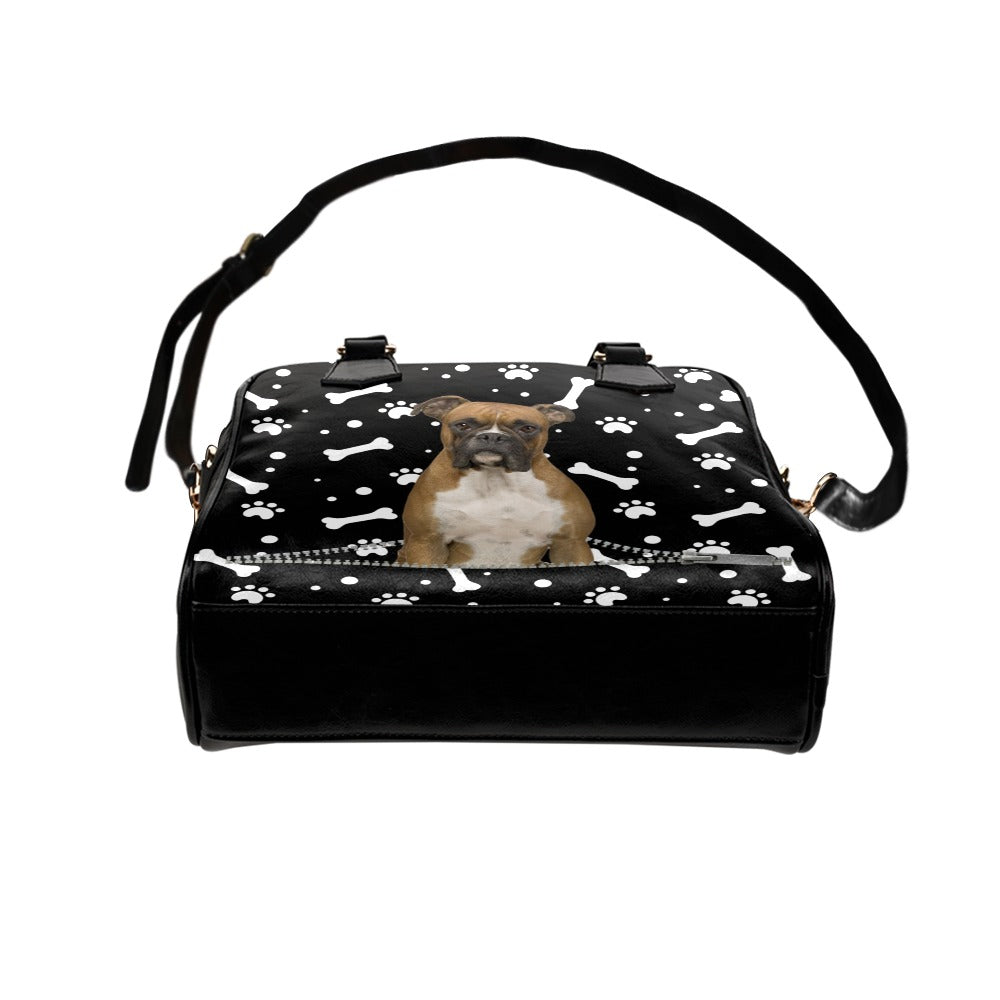 Boxer Zip Paws and Bones Shoulder Handbag