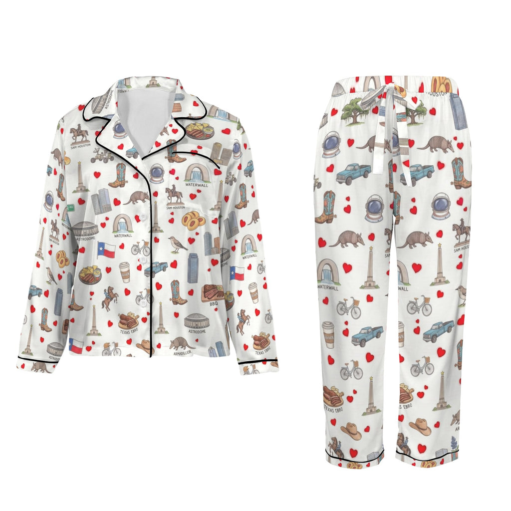 Houston Women's Long Sleeve Satin Pajama Set