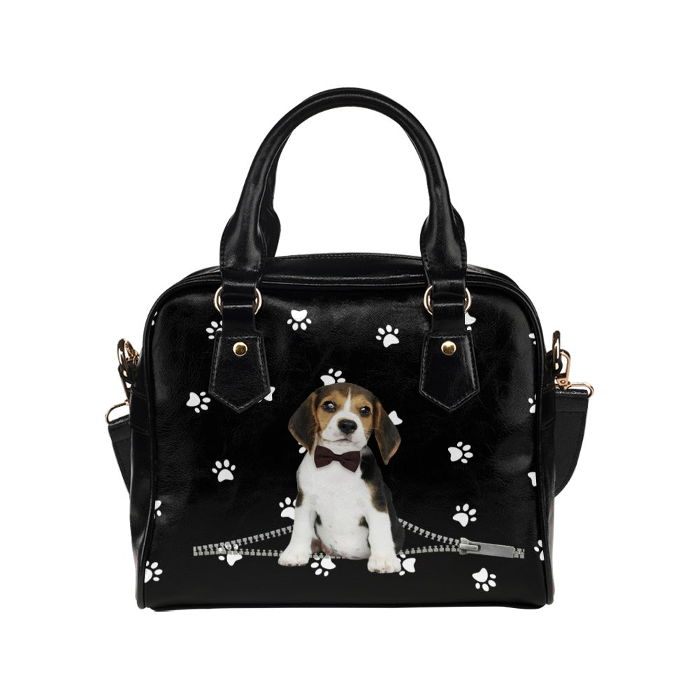 Beagle Zip Paws Shoulder Handbag