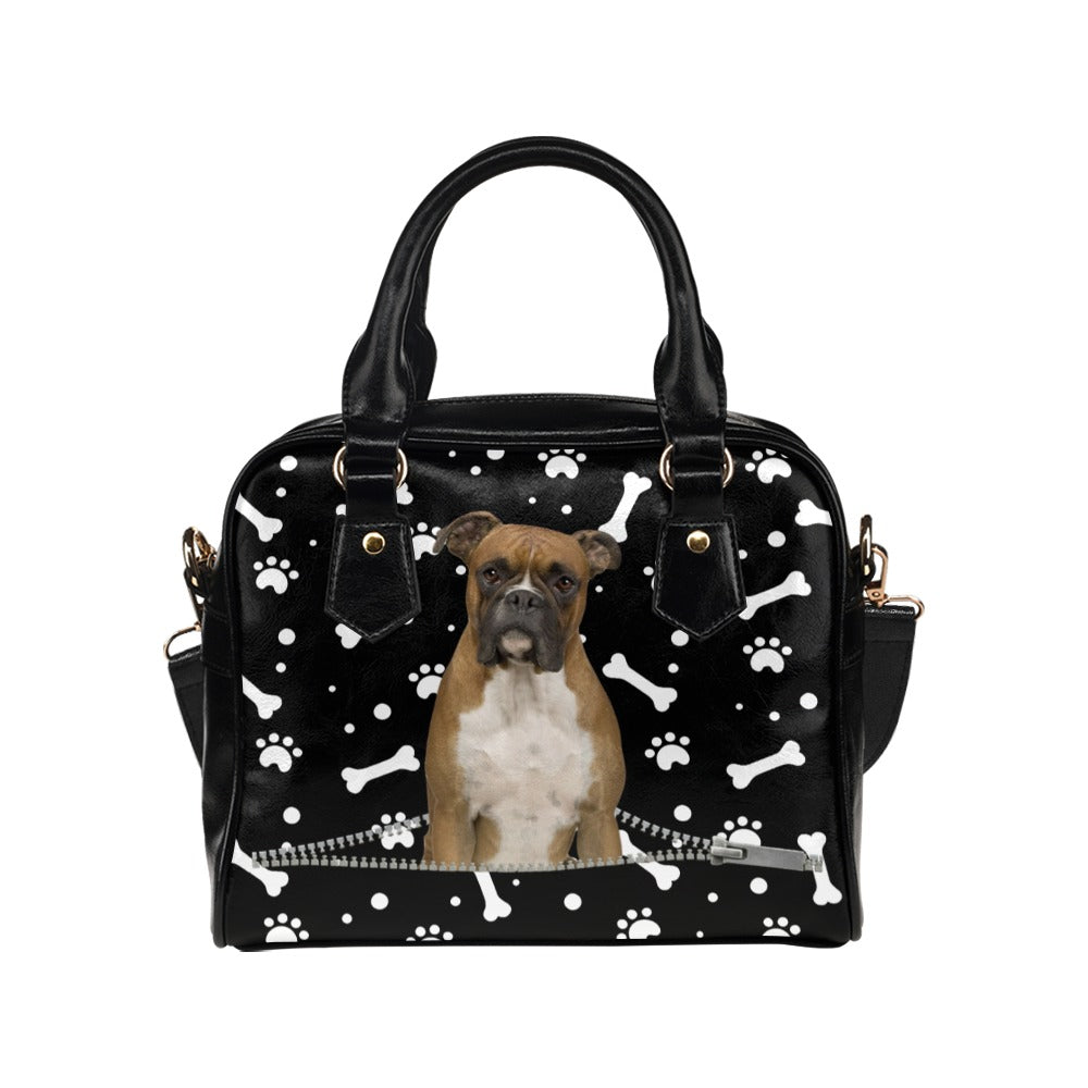 Boxer Zip Paws and Bones Shoulder Handbag