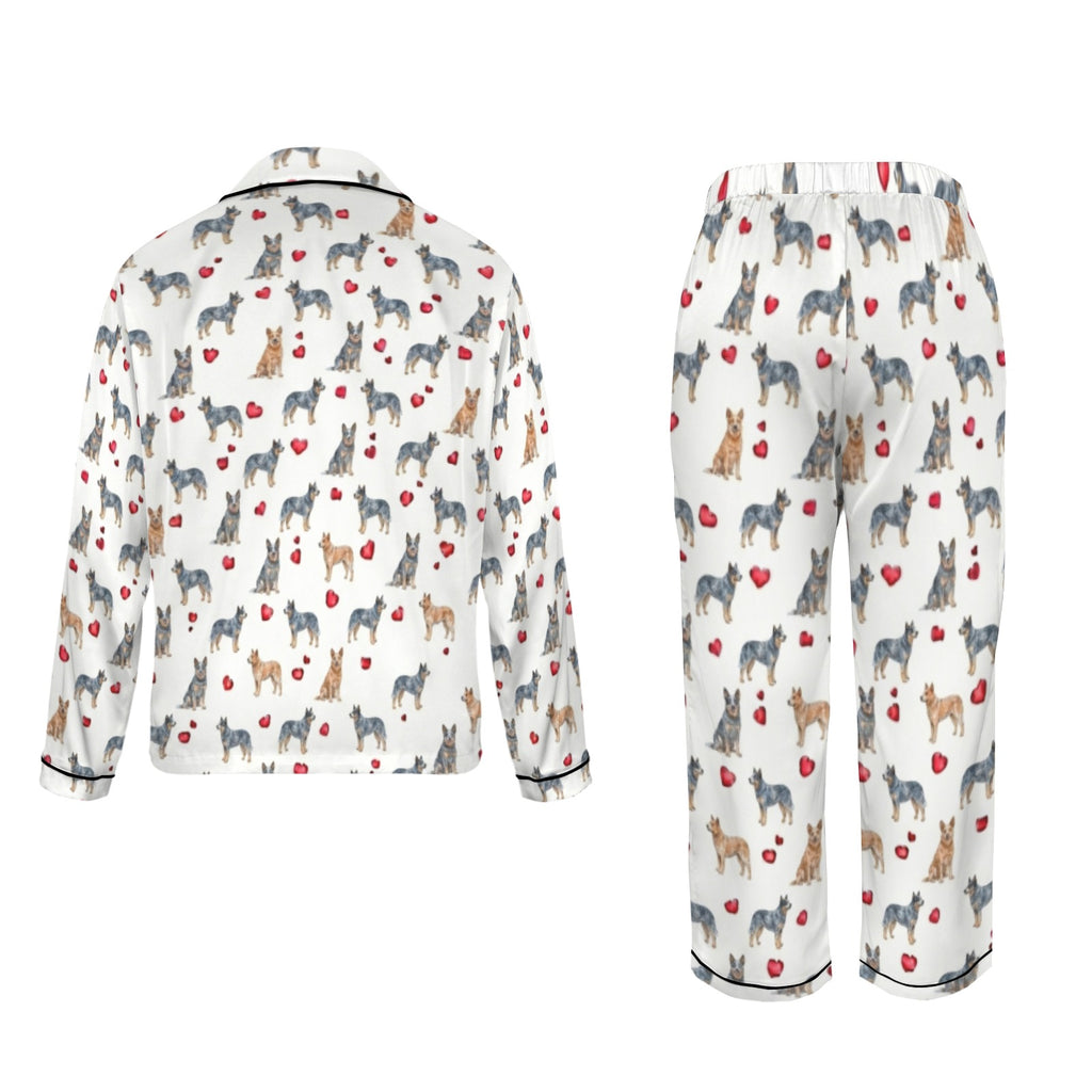 Australian Cattle Dog Women's Long Sleeve Satin Pajama Set