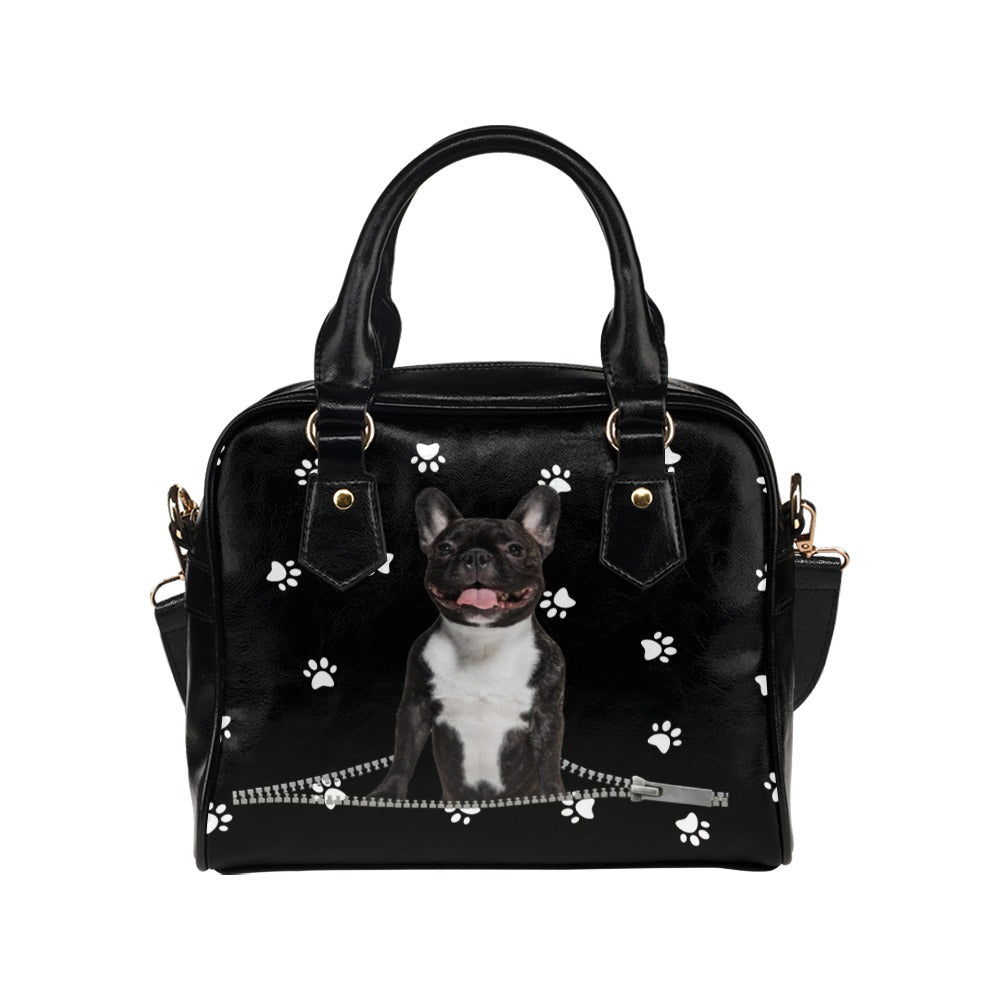 French Bulldog Zip Paws Shoulder Handbag
