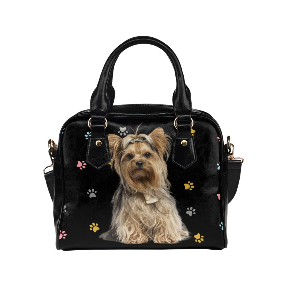 Yorkshire Terrier Colorful Paws Shoulder Handbag