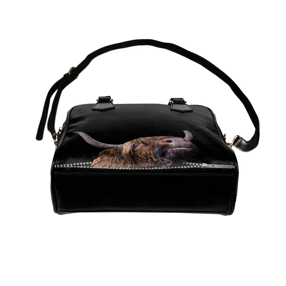 Highland Cow Shoulder Handbag