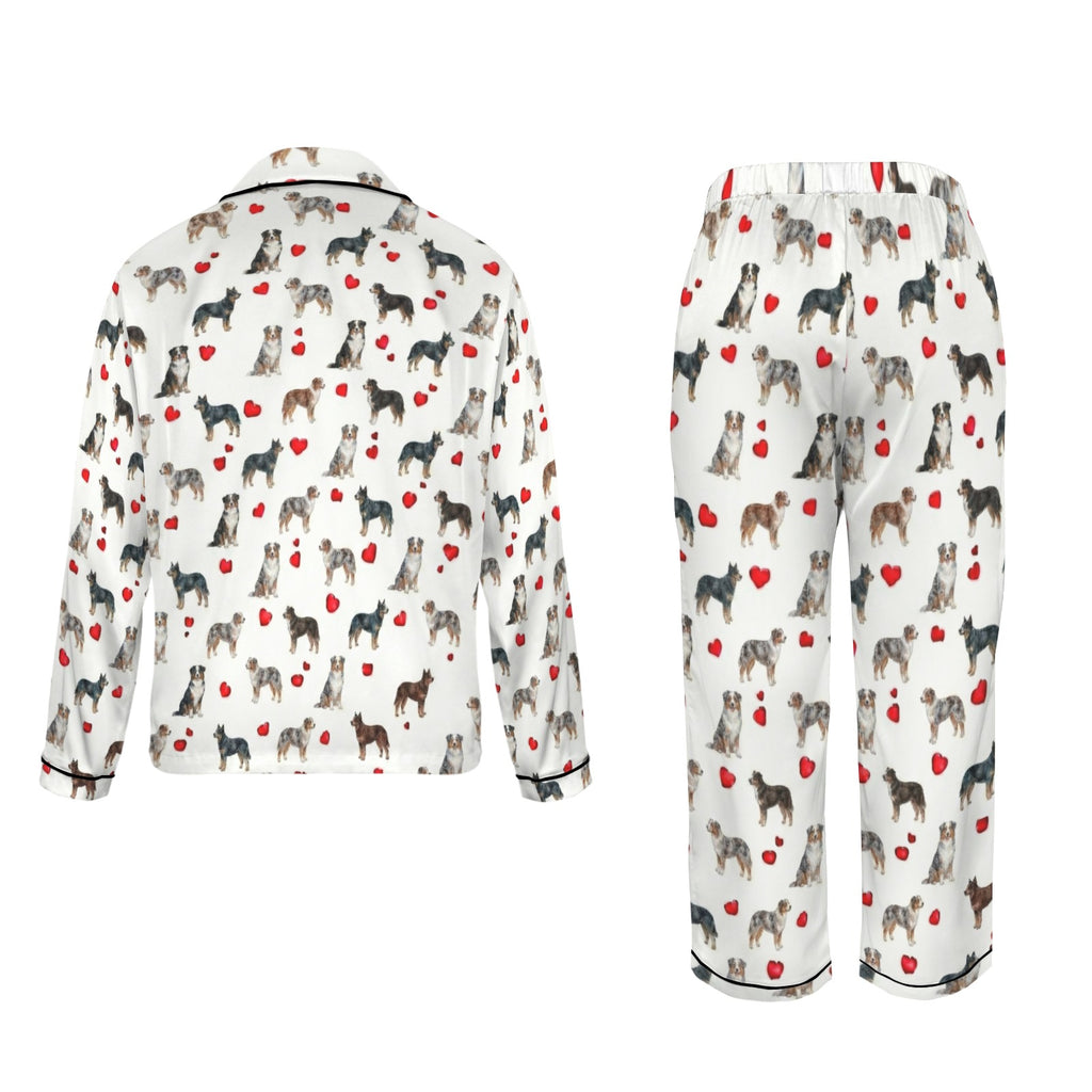 Australian Shepherd Women's Long Sleeve Satin Pajama Set