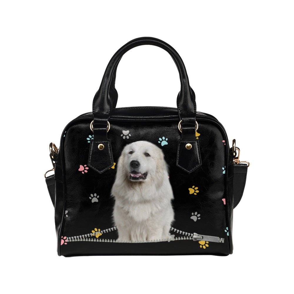 Great pyrenees Zip Colorful Paws Shoulder Handbag