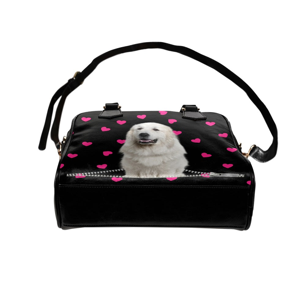 Great pyrenees Zip Hearts Shoulder Handbag