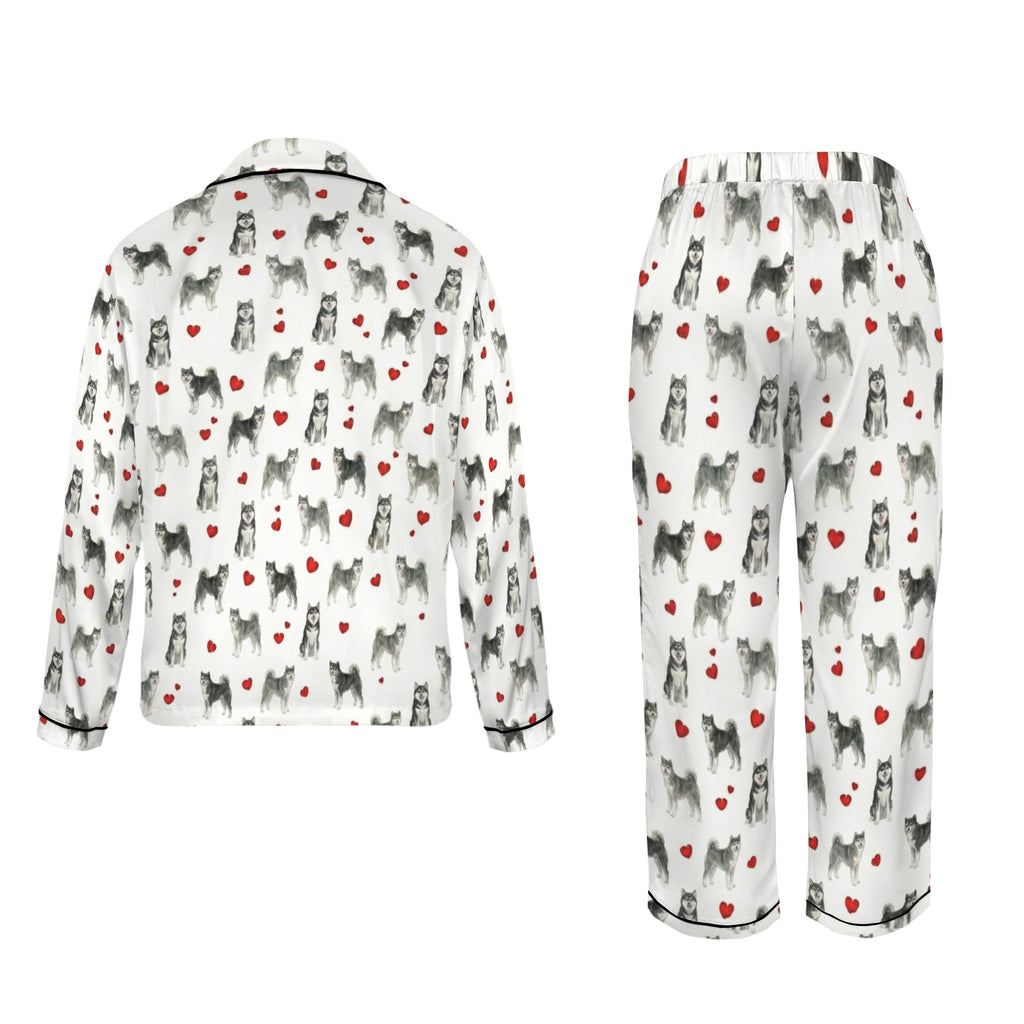 Alaskan Malamute Women's Long Sleeve Satin Pajama Set