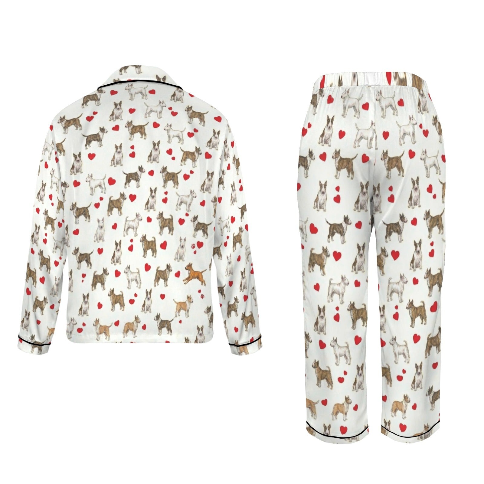 Bull Terrier (Miniature) Women's Long Sleeve Satin Pajama Set