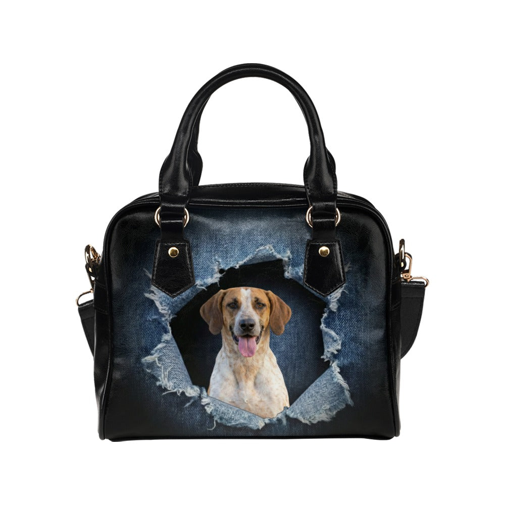 Banjara Hound Ripped Denim Print Shoulder Handbag