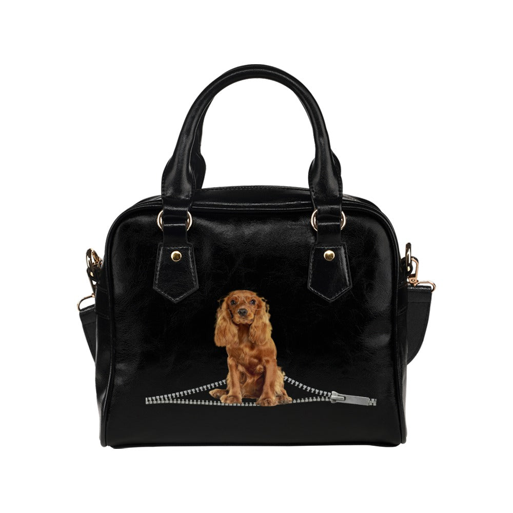 Cocker Spaniel Zip Shoulder Handbag