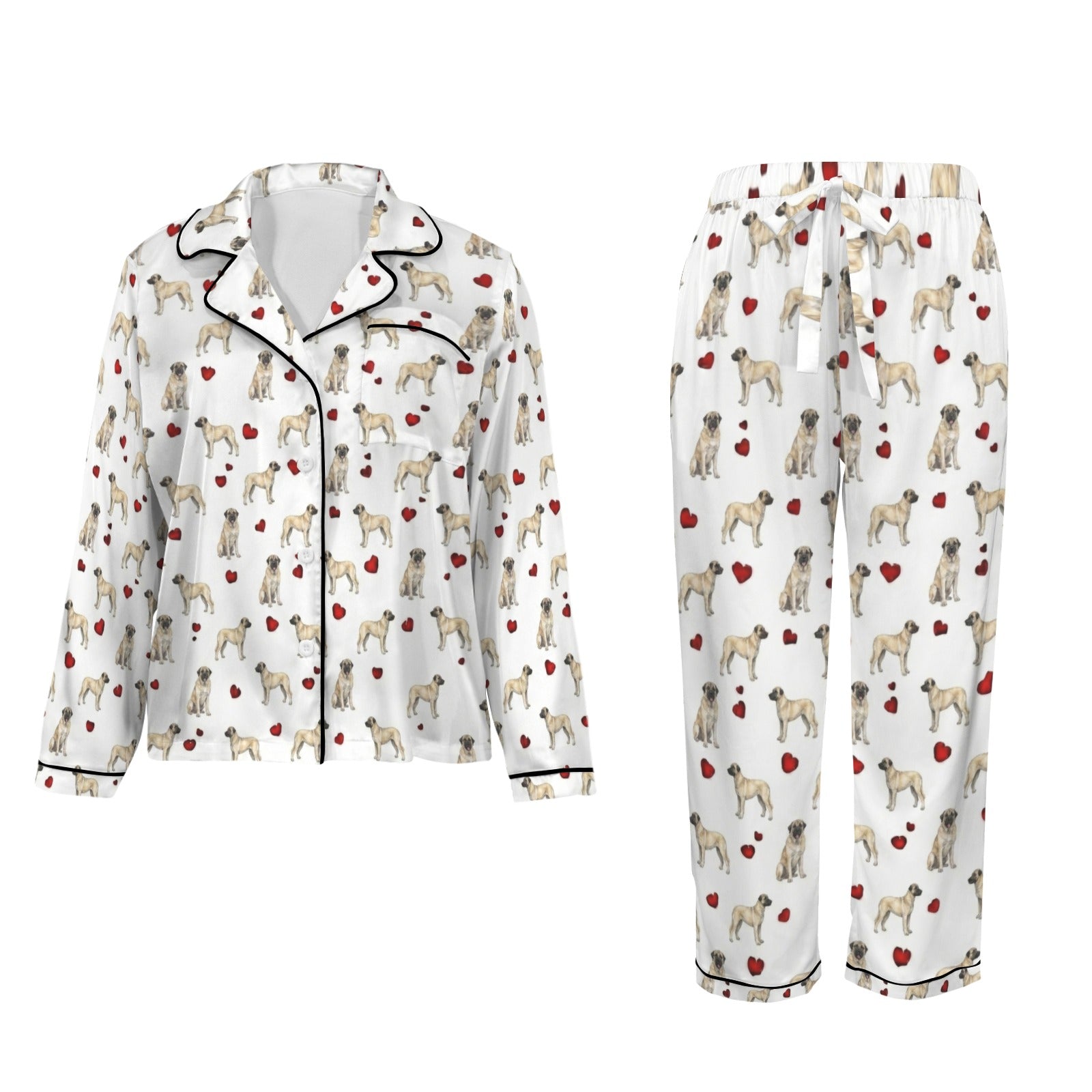 Anatolian Shepherd Dog Women's Long Sleeve Satin Pajama Set