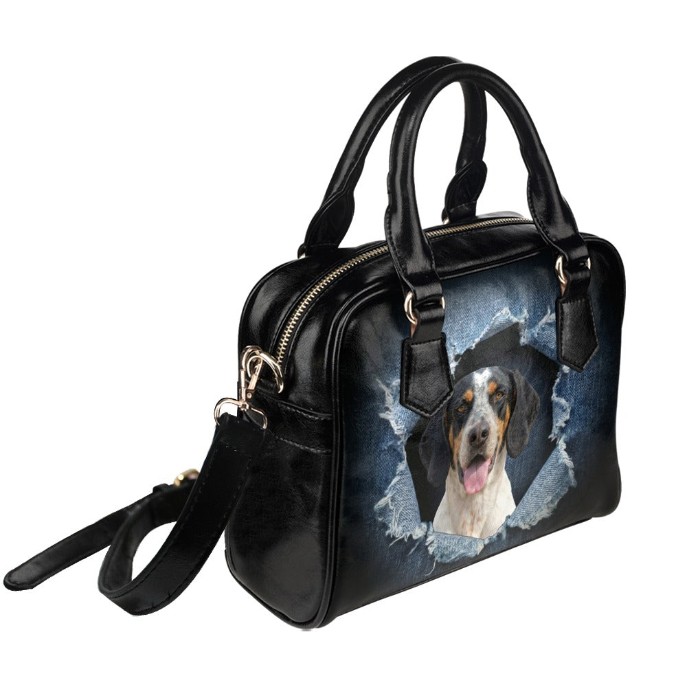 Ariégeois Ariegeois Ripped Denim Print Shoulder Handbag