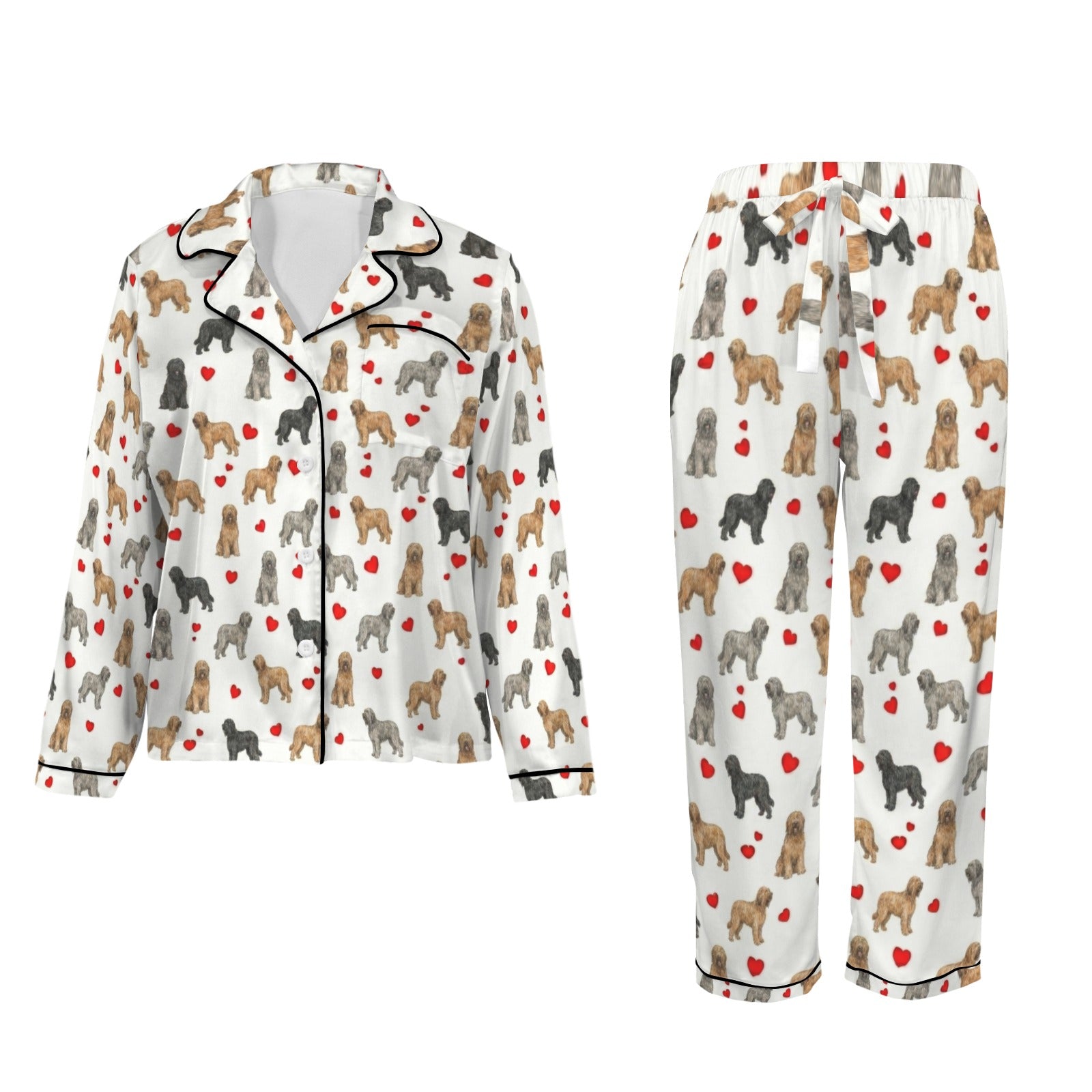 Briard Women's Long Sleeve Satin Pajama Set