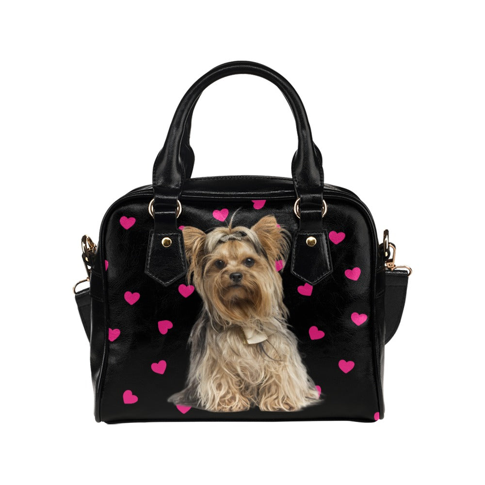 Yorkshire Terrier Hearts Shoulder Handbag