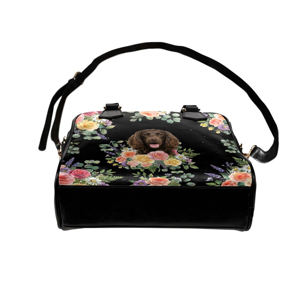 Bullmastiff Flower Shoulder Handbag