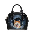 Akita Ripped Denim Print Shoulder Handbag