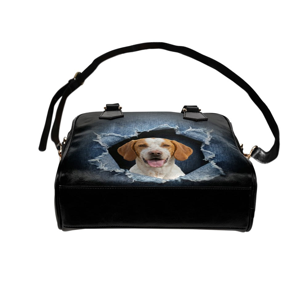 Ariège Pointer Ariege Pointer Ripped Denim Print Shoulder Handbag