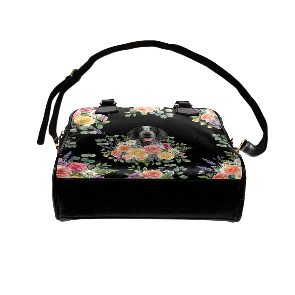 Braque d'Auvergne Flower Shoulder Handbag