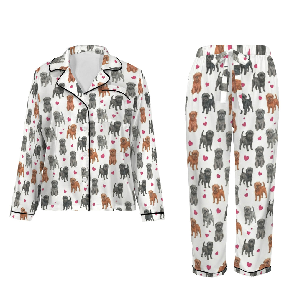 Affenpinscher Women's Long Sleeve Satin Pajama Set