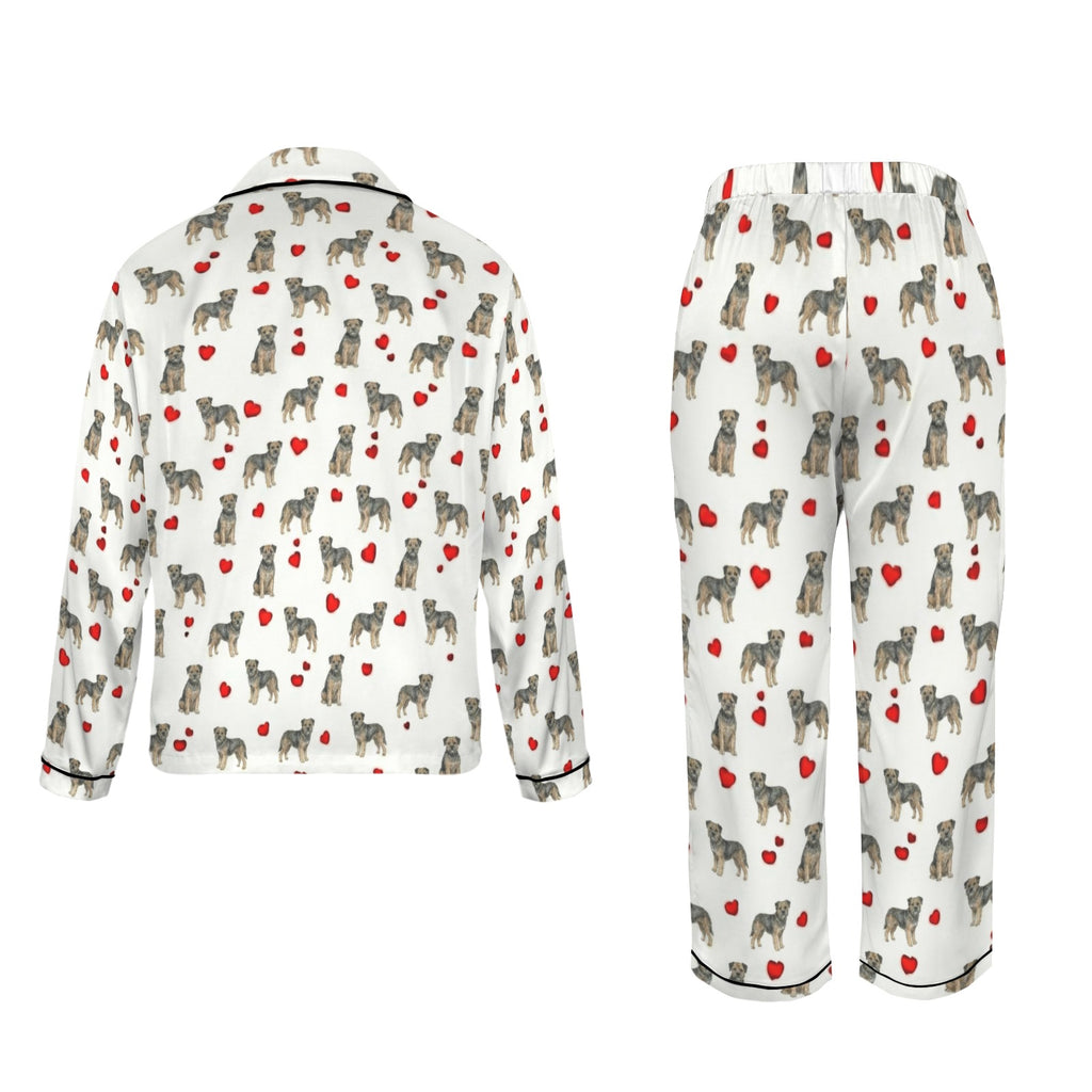 Border Terrier Women's Long Sleeve Satin Pajama Set