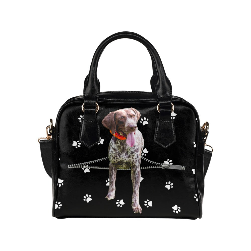 German Wirehaired Pointer Zip Paws Shoulder Handbag