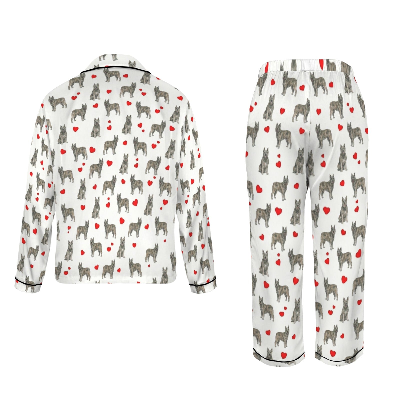 Bouvier des Ardennes Women's Long Sleeve Satin Pajama Set